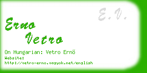 erno vetro business card